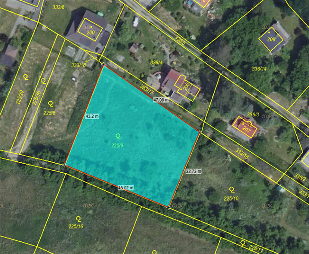 Prodej rovinatého pozemku 1.743 m² v lokalitě Křivoklátska, obec Újezd nad Zbečnem, okr. Rakovník