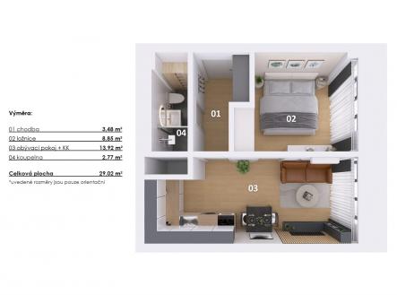 Prodej bytu, 2+kk, 32 m²