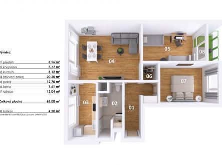 Prodej bytu, 3+1, 71 m²