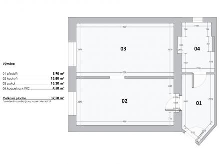 Pronájem bytu, 1+1, 39 m²