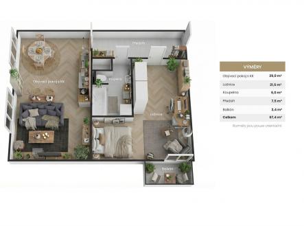 Prodej bytu, 2+kk, 67 m²