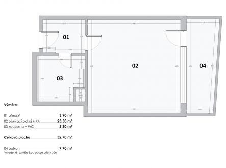 Pronájem bytu, garsoniéra, 34 m²
