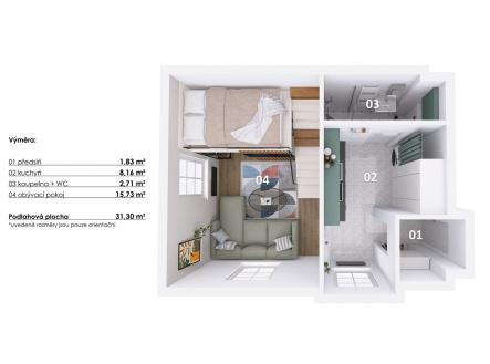 Prodej bytu, 1+1, 31 m²