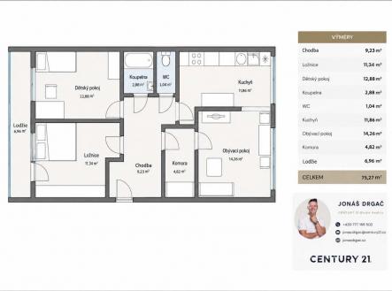Prodej bytu, 3+1, 68 m²