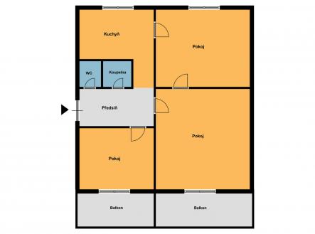 Prodej bytu, 3+1, 69 m²