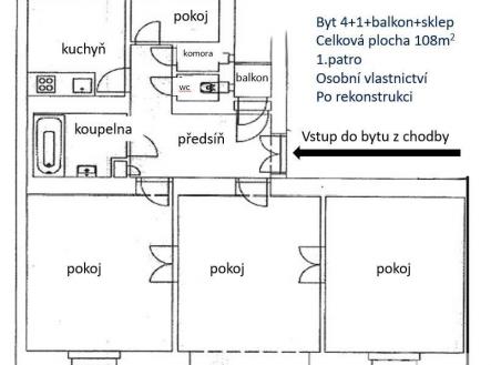 Prodej bytu, 4+1, 108 m²