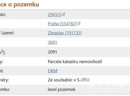 Prodej pozemku, les, 2 166 m²