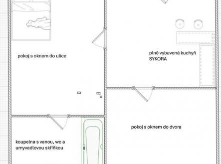 Pronájem bytu, 3+kk, 41 m²