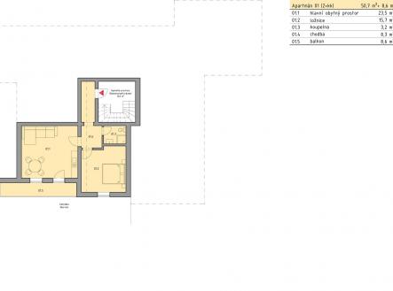 Prodej bytu, 2+kk, 51 m²