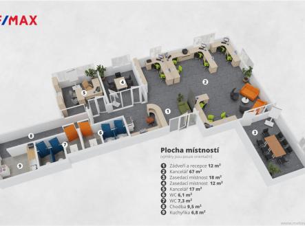 Pronájem - kanceláře, 148 m²