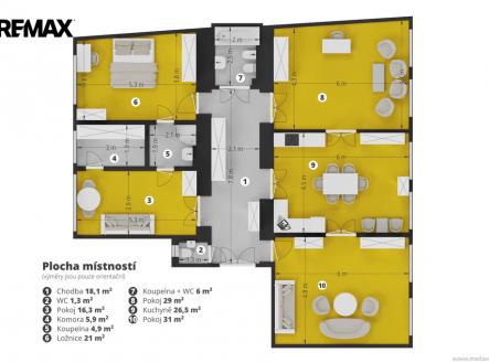 Pronájem bytu, 4+1, 180 m²