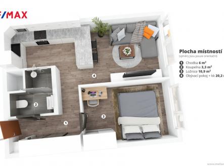 Prodej bytu, 2+kk, 46 m²