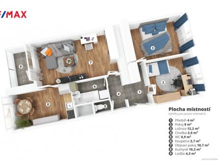 Pronájem bytu, 3+1, 71 m²