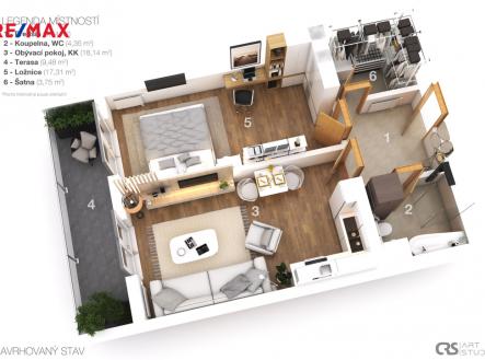 Prodej bytu, 2+kk, 61 m²