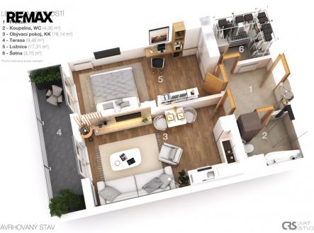 Prodej bytu, 2+kk, 61 m²