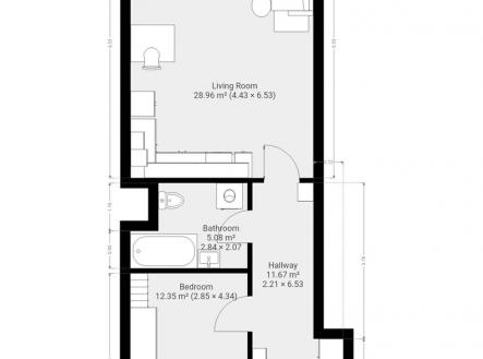 Pronájem bytu, 2+kk, 65 m²