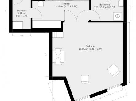 Pronájem bytu, 1+1, 43 m²
