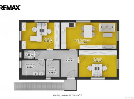Pronájem kanceláře, 70 m²
