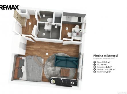 Pronájem bytu, 1+kk, 29 m²