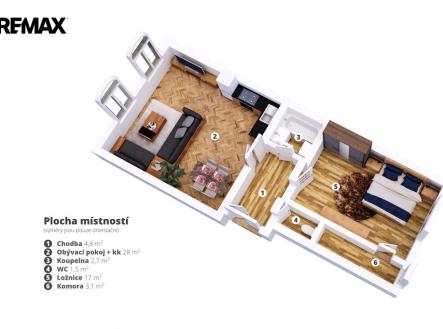 Pronájem bytu, 2+kk, 57 m²