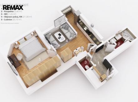 Pronájem bytu, 2+kk, 52 m²