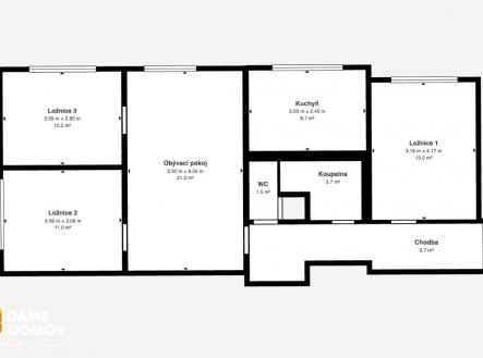 Pronájem bytu, 4+1, 84 m²