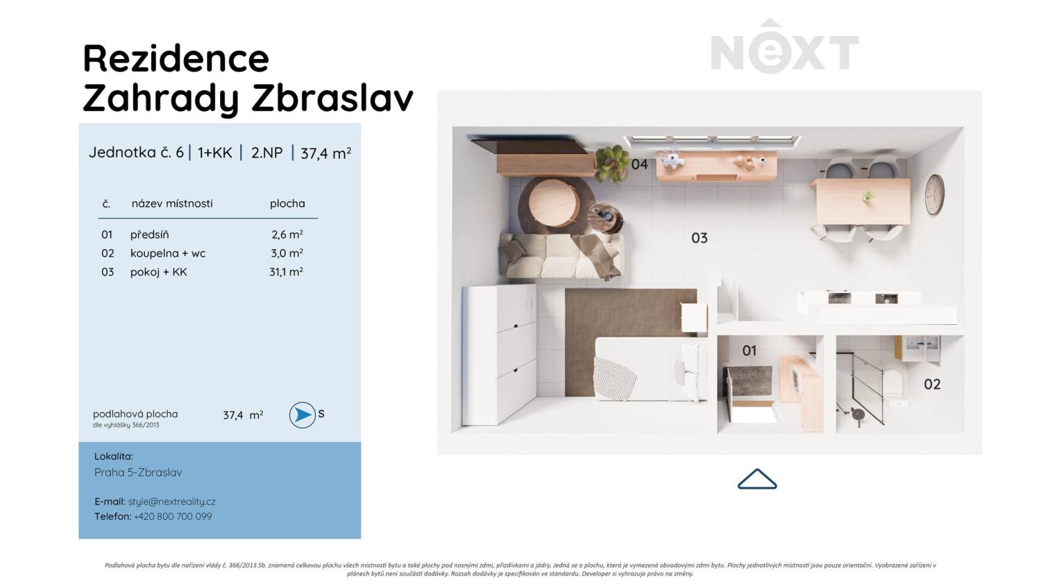 Prodej byt 1+kk, 37㎡