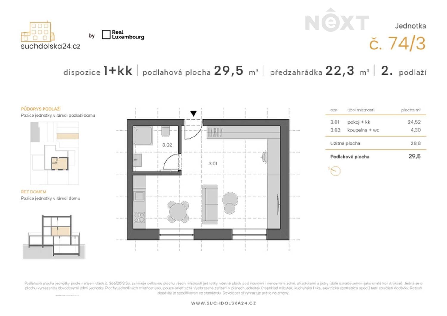 Prodej byt 1+kk, 29㎡
