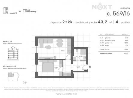 Prodej bytu, 2+kk, 43 m²