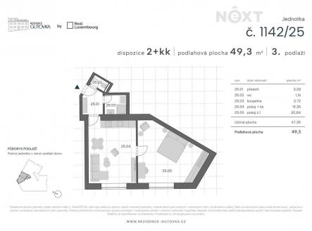 Prodej bytu, 2+kk, 49 m²