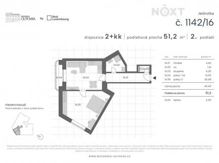 Prodej bytu, 2+kk, 51 m²