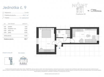 Prodej bytu, 2+kk, 43 m²