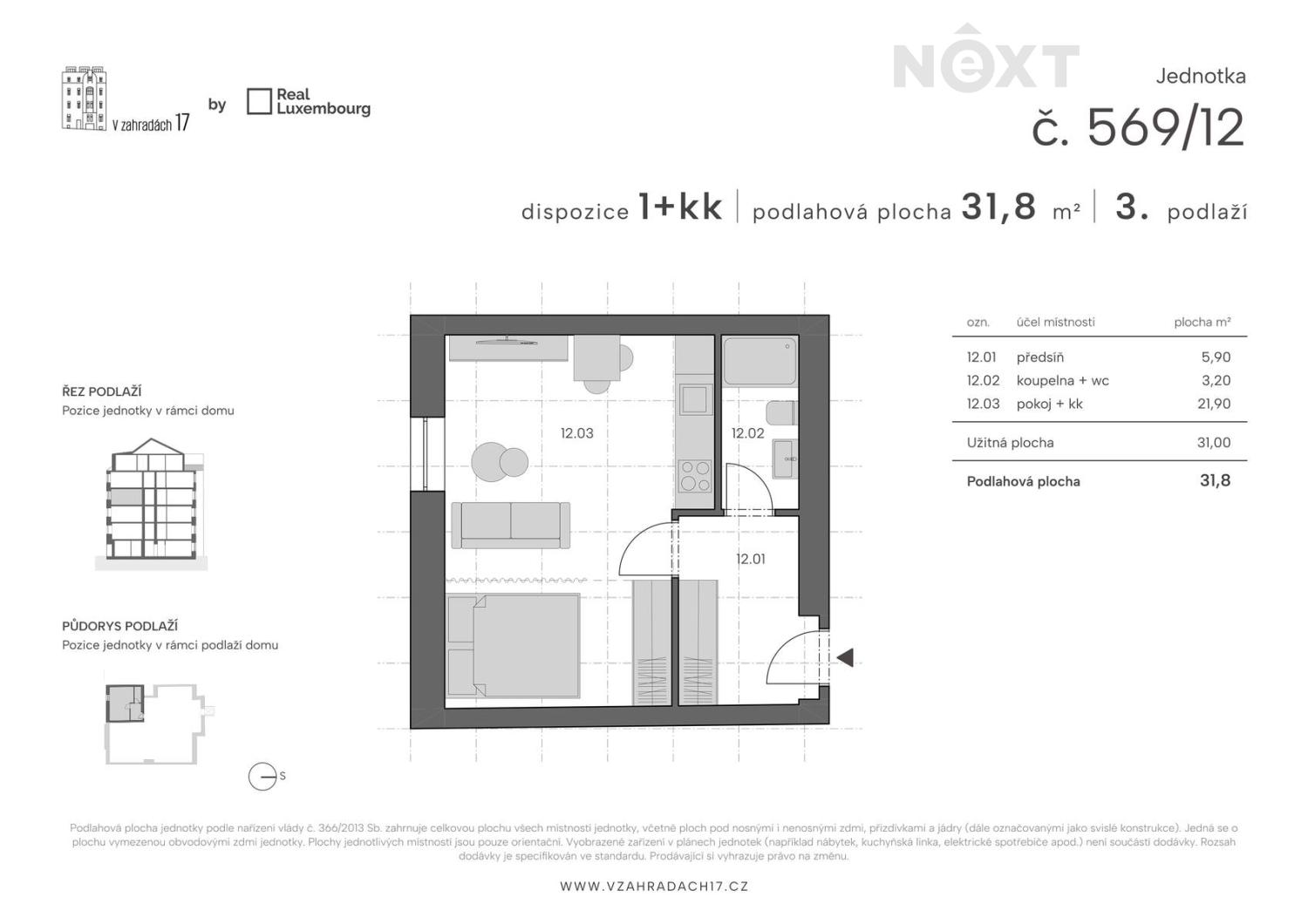 Prodej byt 1+kk, 32㎡