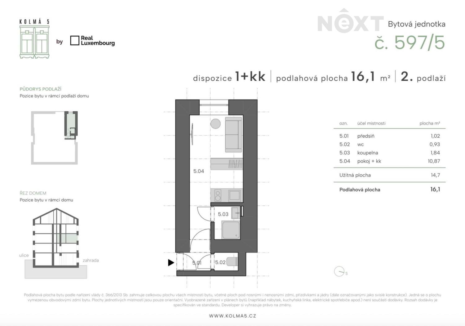 Prodej byt 1+kk, 16㎡