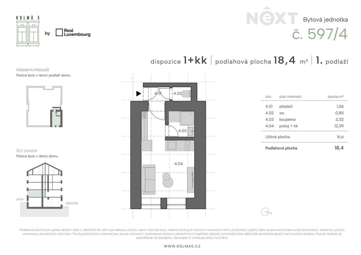 Prodej byt 1+kk, 18㎡