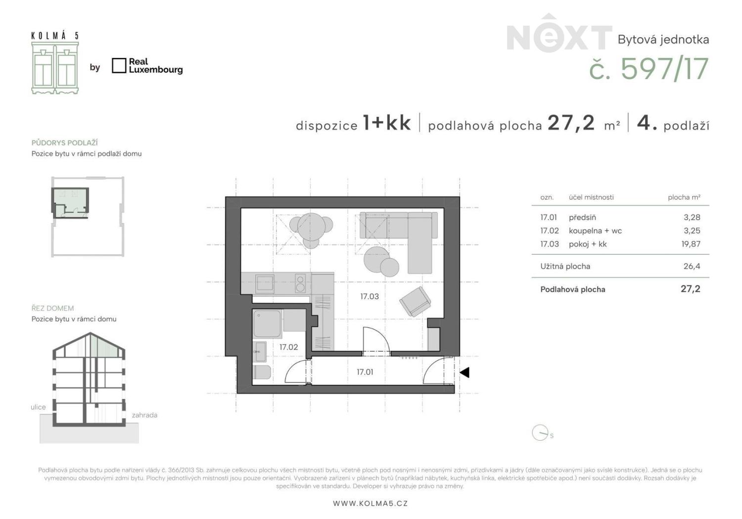 Prodej byt 1+kk, 27㎡