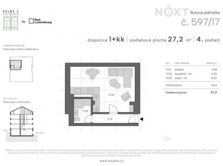 Prodej bytu, 1+kk, 27 m²