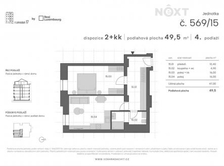 Prodej bytu, 2+kk, 50 m²