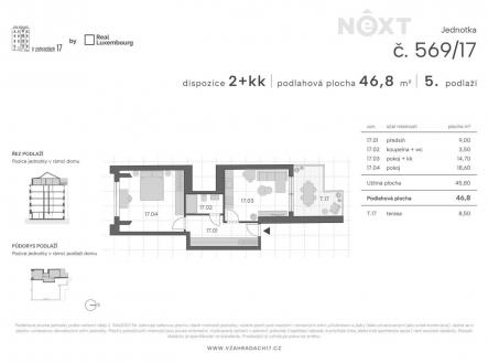 Prodej bytu, 2+kk, 47 m²