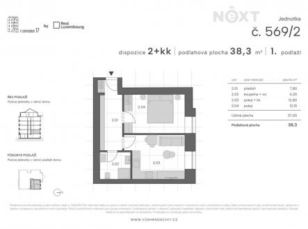 Prodej bytu, 2+kk, 39 m²