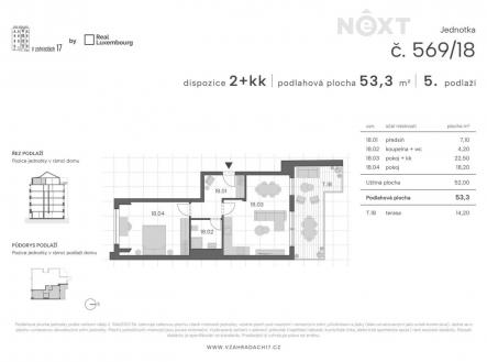 Prodej bytu, 2+kk, 53 m²