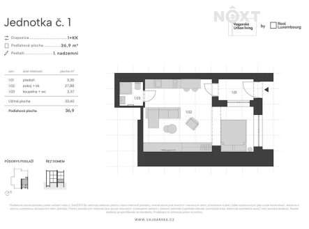 Prodej bytu, 1+kk, 37 m², Praha – náhled fotky 4