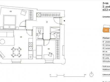 Prodej bytu, 3+kk, 63 m²
