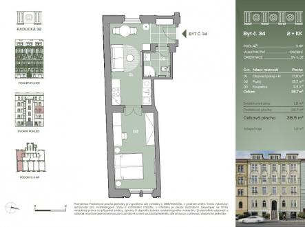 Prodej bytu, 2+kk, 37 m²