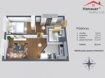 Prodej bytu, 2+kk, 45 m²