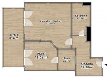 Pronájem bytu, 2+kk, 73 m²