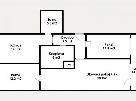 Prodej bytu, 4+kk, 97 m²