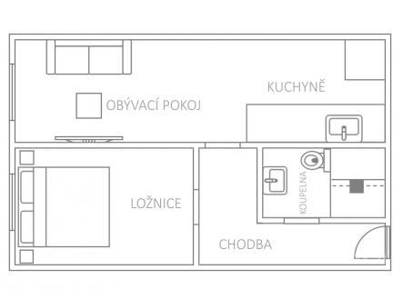 Pronájem bytu, 2+kk, 40 m²