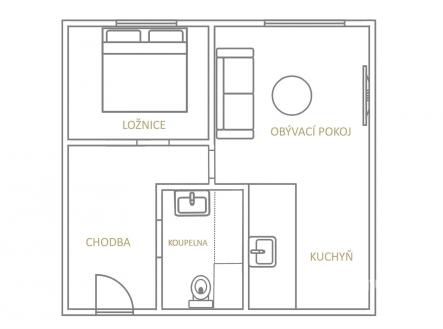 Pronájem bytu, 2+kk, 40 m²