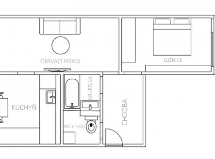 Pronájem bytu, 2+1, 64 m²